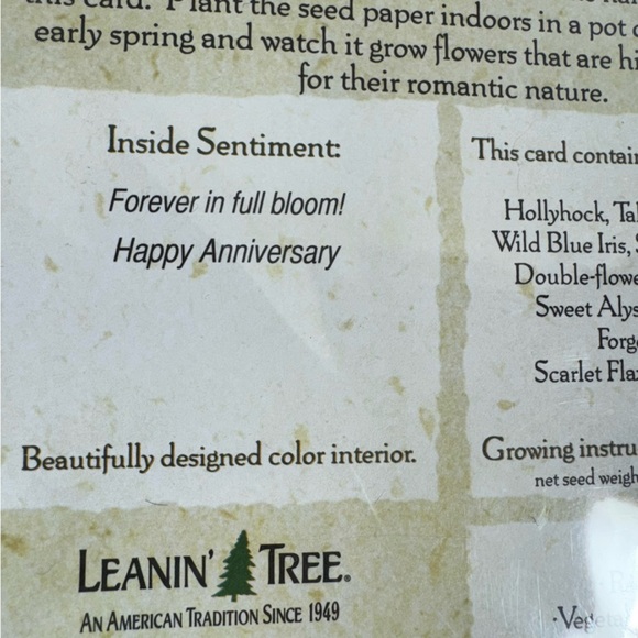 Leanin' Tree Misc Greeting Cards Plant Seeds Plantable Card Lot of 5 - Picture 10 of 13